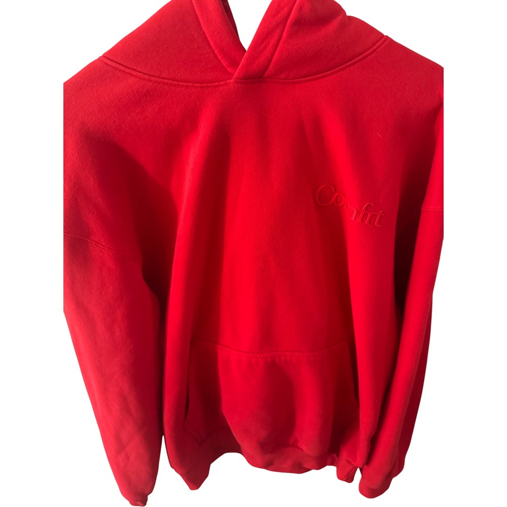 Comfrt Signature Red Oversized Pullover Hoodie Sweatshirt Medium